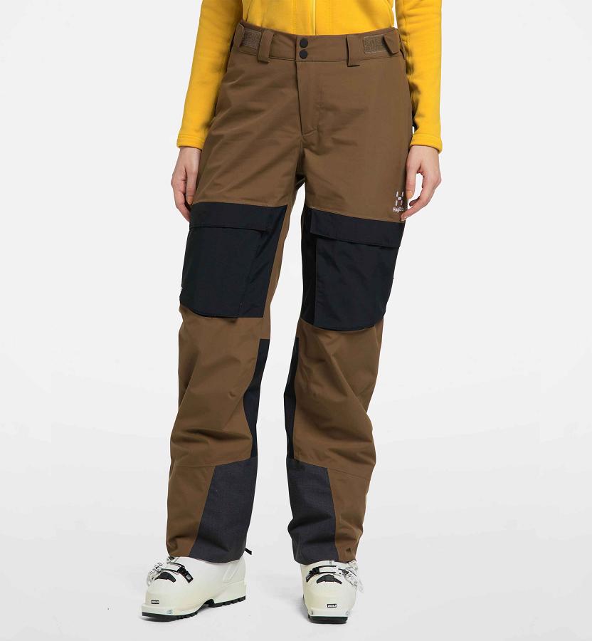 Haglöfs Womens Elation GTX Ski Pants Brown/Black New Zealand 39412KZAO